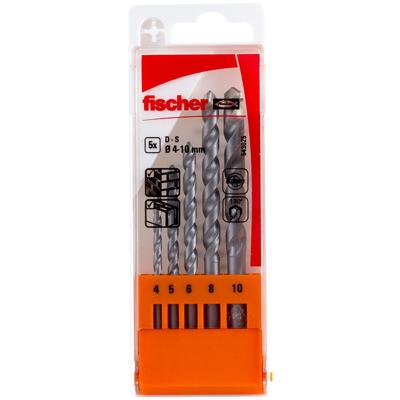 Fischer 543025 Steen-spiraalboorset 5-delig 4 mm, 5 mm, 6 mm, 7 mm, 8 mm, 9 mm, 10 mm Cilinderschacht 1 set(s)