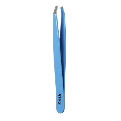 Vitry Face Care Coloured Tweezers Crab Ends Pincet Ref.26 C Blue 1Stuks