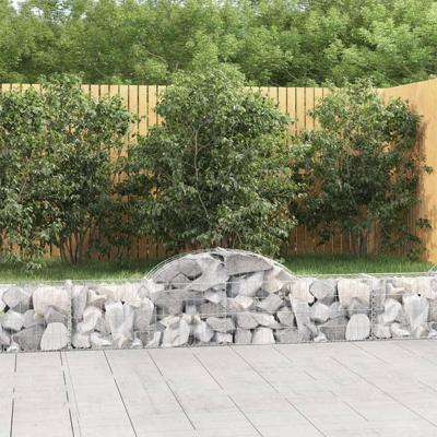VidaXL Schanskorf gewelfd 200x30x40/60 cm gegalvaniseerd ijzer VidaXL Schanskorf gewelfd 200x30x40/60 cm gegalvaniseerd ijzer