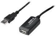 Digitus DA-73101 USB-kabel USB 2.0 USB-A bus, USB-A stekker 15.00 m Zwart Met USB, Met verlengkabel - thumbnail