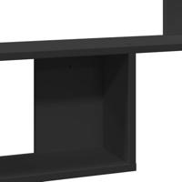 Wandschap 100x15x70 cm bewerkt hout zwart - thumbnail