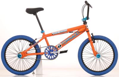 Royal Bmx fiets -bugatti tornado freestyle 20 inch - oranje met blauwe banden