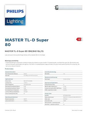 Philips TL buis 18W kleur 840 59cm super master