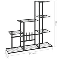 VidaXL Bloemenstandaard 94,5x25x88 cm metaal zwart - thumbnail