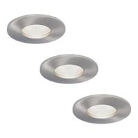 Set van 3 Vegas - LED platte inbouwspots met lage inbouwdiepte 60mm - 3,8 Watt 270 Lumen - 6000K Daglicht wit - GU10 LED Module - Dimbaar - Rond - IP44 voor badkamer, buiten en binnen - RVS - thumbnail