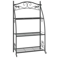 VidaXL Bloemenrek 56x30x96 cm staal zwart - thumbnail