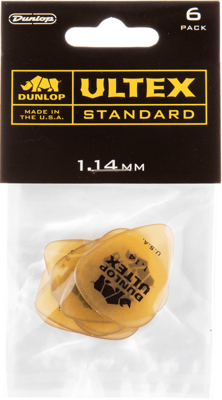 Dunlop 421P114 Ultex Standard Plectrum 1.14mm 6-Pack