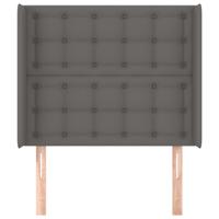 Hoofdbord met randen 147x16x118/128 cm kunstleer grijs - thumbnail