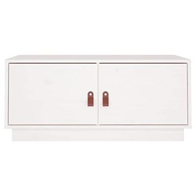 Salontafel 80x50x35 cm massief grenenhout wit