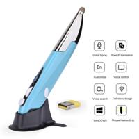 PR-06S 4-toetsen slimme draadloze optische muis met Stylus pen functie ondersteuning Stembediening/vertaling (blauw) - thumbnail