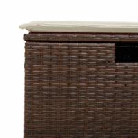5-delige Loungeset met kussens poly rattan bruin - thumbnail