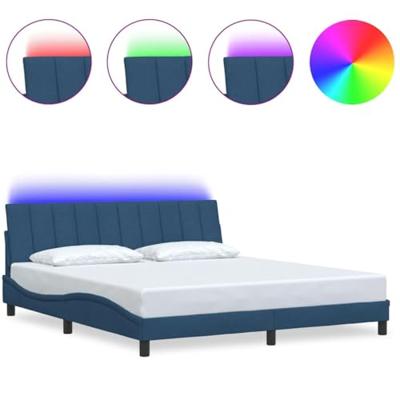 Bedframe zonder matras "Hanko" stof blauw 180x200 cm