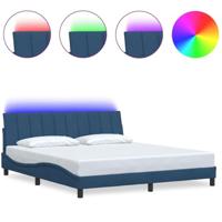 Bedframe zonder matras "Hanko" stof blauw 180x200 cm - thumbnail