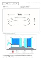 Lucide BISKIT - Plafonnière Badkamer - Ø 28 cm - LED - 1x18W 2700K - IP44 - Bewegingssensor - Wit - thumbnail