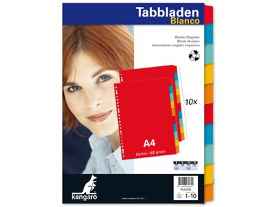 Tabbladen 23-gaats 10-delig assorti karton Kangaro Tabbladen 23-gaats 10-delig assorti karton Kangaro