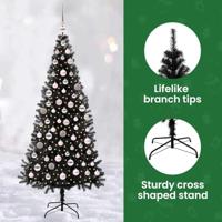 VidaXL Kerstboom met 300 led met standaard zwart 180 cm pvc - thumbnail