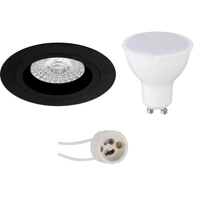 Mat Zwarte LED Inbouwspots GU10 - 8W - 6400K - Ø93mm