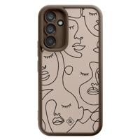 Samsung Galaxy A34 bruine case - Abstract faces - thumbnail