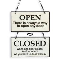 Gietijzeren tweezijdige "open & gesloten" plaquette - thumbnail