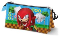 Sonic - The Hedgehog Triple Pencil case SEGA Knuckles Run Multicolour - thumbnail