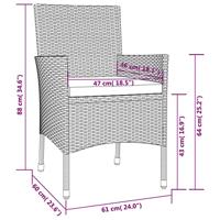 Tuinstoelen met kussens 2 st bruin poly rattan (alleen VK/IE/FI/NO) - thumbnail