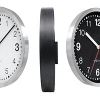 NeXtime - Wandklok 32,3x28x10cm-Stil-Wit & Zwart-Aluminium-NeXtime - thumbnail