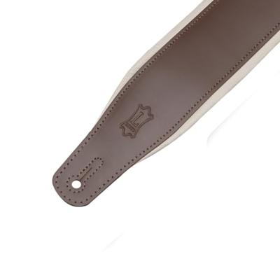 Levys Leathers M26PD-BRN gevoerde lederen gitaarband - bruin en crème Levys Leathers M26PD-BRN gevoerde lederen gitaarband - bruin en crème