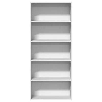 Boekenkast 80x30x189 cm bewerkt hout wit