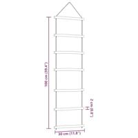 Wanddecoraties laddervormig 2 st 30x100 cm naturel tak - thumbnail