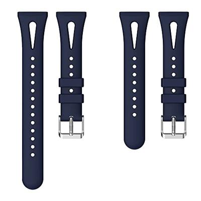 Fitbit Versa 3 & 4 / Sense 1 & 2 - Sportbandje druppel design - Large - Donkerblauw