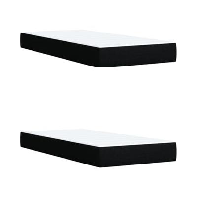 Boxspring met matras stof zwart 200x200 cm