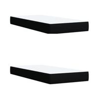 Boxspring met matras stof zwart 200x200 cm - thumbnail