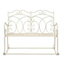 Tuinbank 104 cm ijzer antiekwit - thumbnail