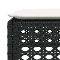 Tuinkruk met kussen 63,5x56x32 cm poly rattan zwart - thumbnail