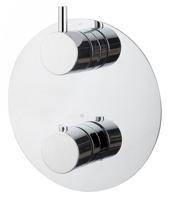 Wiesbaden Caral Rond afbouwdeel inbouwthermostaat 2 weg chroom - thumbnail