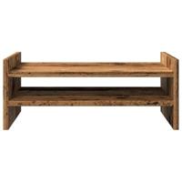 VidaXL Monitorstandaard 50x27x20 cm bewerkt hout oud houtkleurig - thumbnail