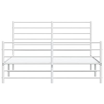 Bedframe met hoofd- en voeteneinde metaal wit 120 x 190 cm - thumbnail
