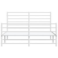 Bedframe met hoofd- en voeteneinde metaal wit 120 x 190 cm - thumbnail