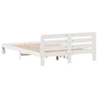 Bedframe zonder matras massief grenenhout wit 120x190 cm - thumbnail
