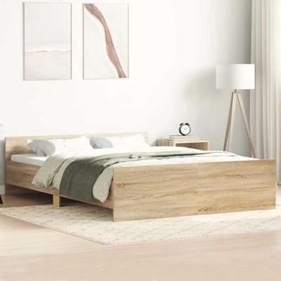 Bedframe met hoofd- en voeteneinde sonoma eikenkleur 140x190 cm