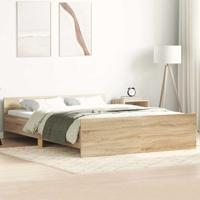 Bedframe met hoofd- en voeteneinde sonoma eikenkleur 140x190 cm - thumbnail