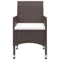 5-delige Tuinset poly rattan en gehard glas bruin - thumbnail