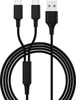 Smrter USB-laadkabel USB 2.0 USB-A stekker, USB-C stekker 1.20 m Zwart SMRTER_HYDRA_DUO_C_BK - thumbnail