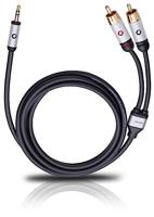 Oehlbach: i-Connect 3,5mm jackplug/2RCA - 1,5 meter - Zwart - thumbnail