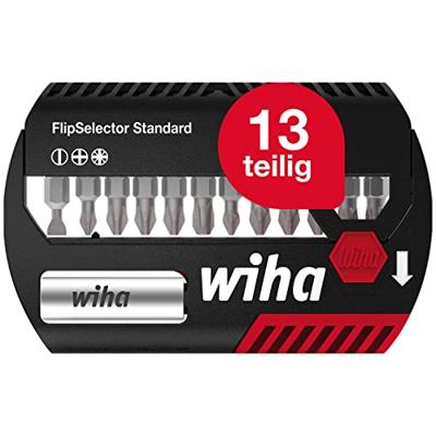 Wiha Bitset FlipSelector Standard 25 mm Phillips, Pozidriv, TORX® 14-delig 1/4" C6,3 - 39040 - 39040