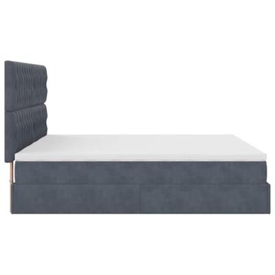 Ottoman bed met matrassen 180x200cm fluweel donkergrijs