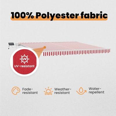 VidaXL Inklapbaar zonnescherm met rood en wit 400 ×300 cm stof