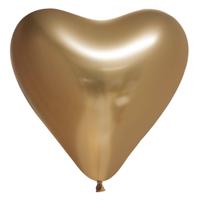 Hartjesballonnen Chrome Goud 30cm (6st) - thumbnail