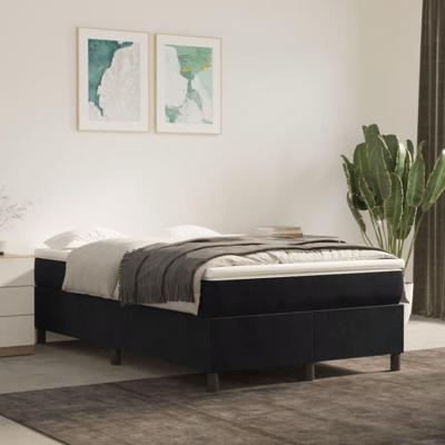 Boxspring met matras fluweel zwart 120x200 cm
