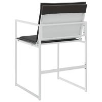Tuinstoelen 4 st met kussens staal en textileen wit - thumbnail